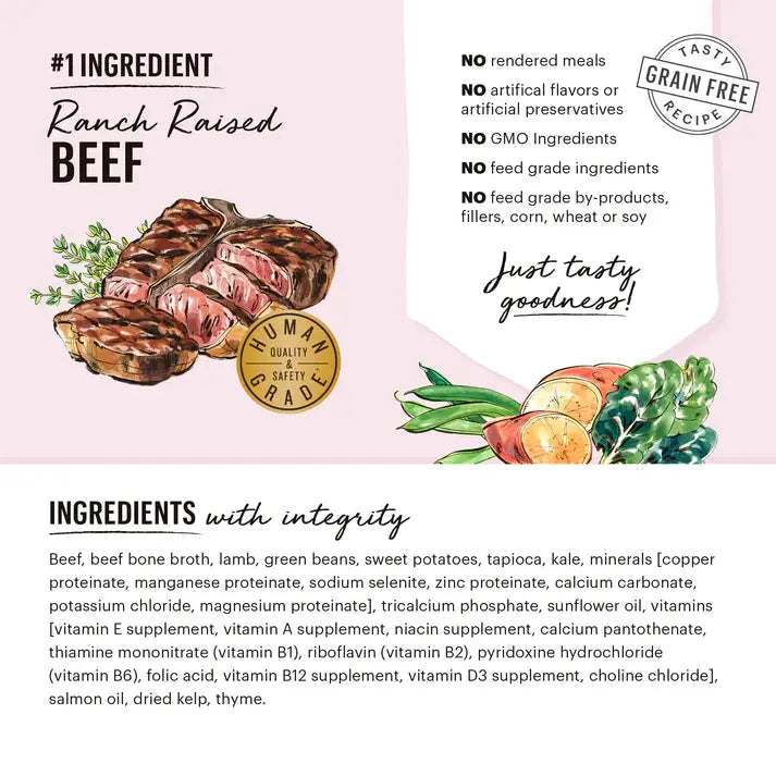 The Honest Kitchen Wet Dog Food - One Pot Stews: Braised Stew of Ranch - Raised Beef and Grass - Fed Lamb with Green Beans and Sweet Potatoes, 6 Pack of 10.5oz Cans