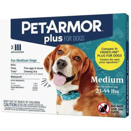 PetArmor Plus High - Quality Flea and Tick Treatment Solution for Medium - Sized Dogs Weighing 23 to 44 Pounds